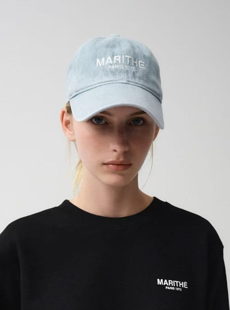 Marithe 明星同款水洗牛仔帽 浅蓝色