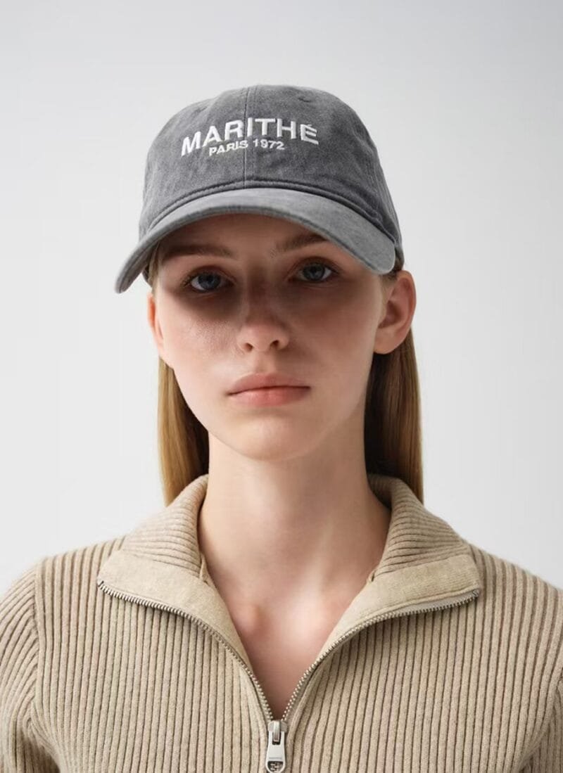 Marithe 明星同款水洗牛仔帽  烟灰色