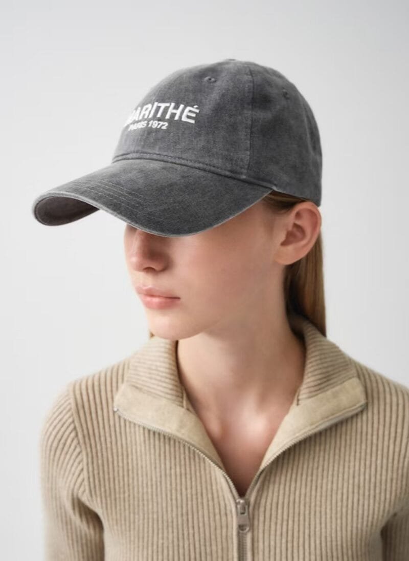 Marithe 明星同款水洗牛仔帽  烟灰色