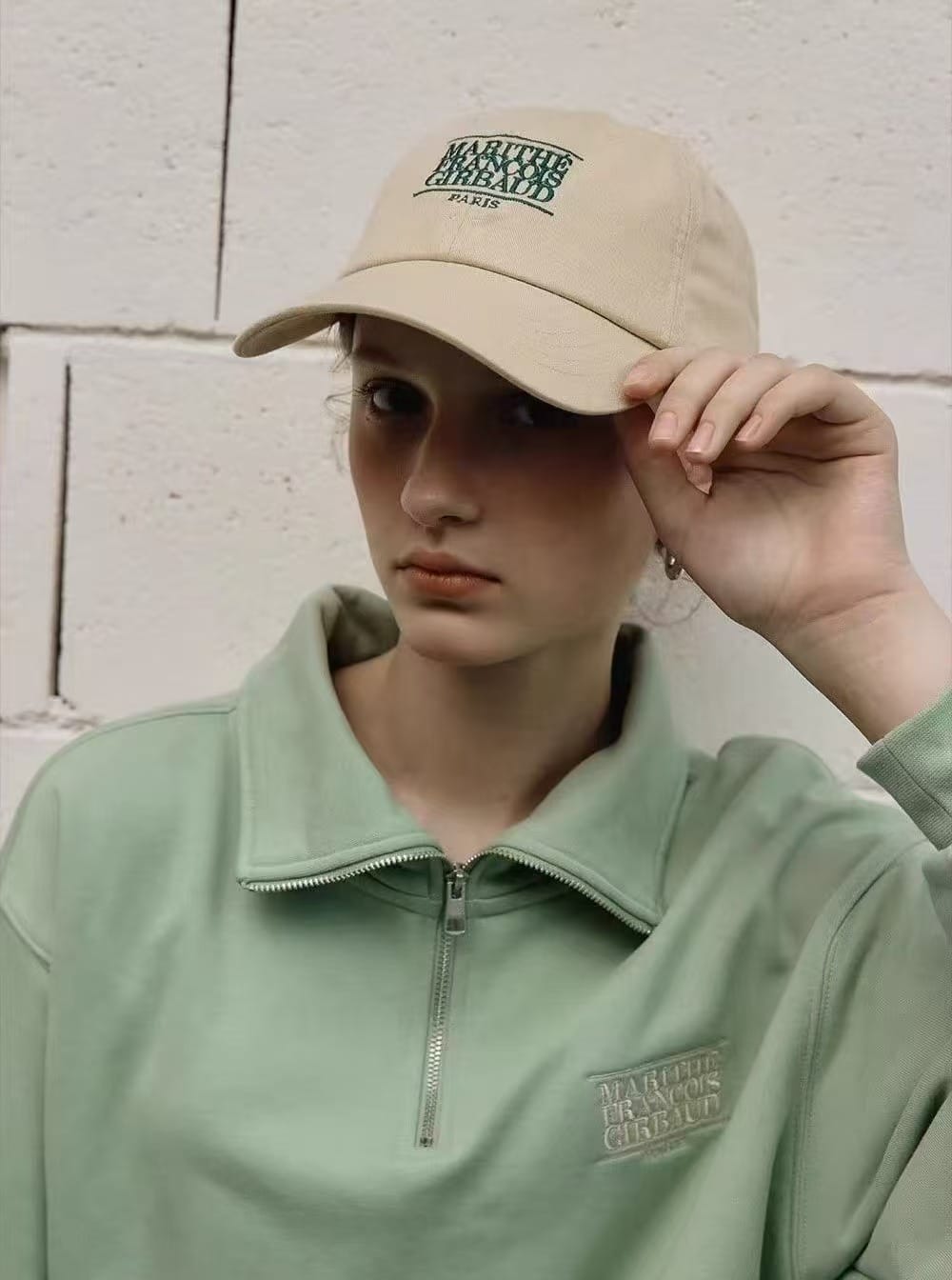 Marithe 糖果色小标帽子 浅奶油黄