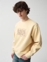 『北美独家款』加绒刺绣卫衣男女同款 奶油黄