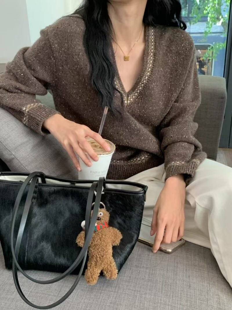 LEONIE 100%牛皮+马毛 托特包