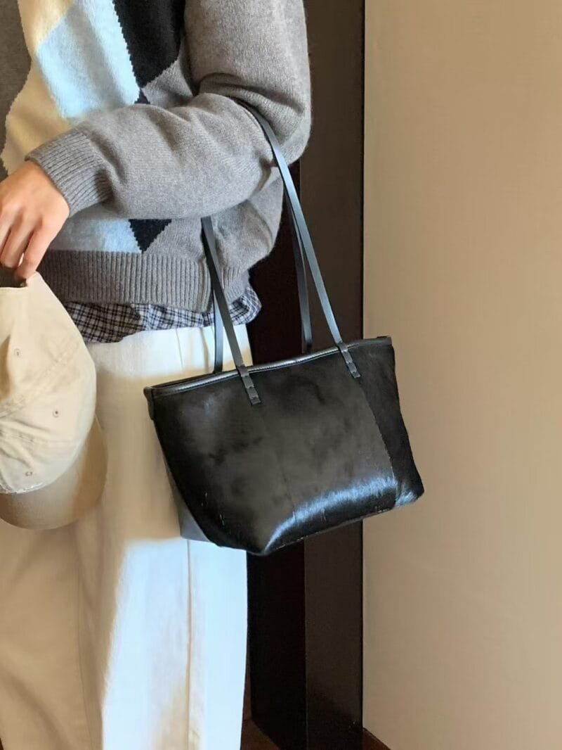 LEONIE 100%牛皮+马毛 托特包