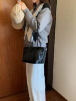 LEONIE 100%牛皮+马毛 托特包