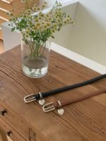 LEONIE 100%牛皮爱心吊坠皮带