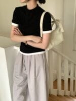 LEONIE 100%荔枝纹牛皮 蝴蝶结腋下包