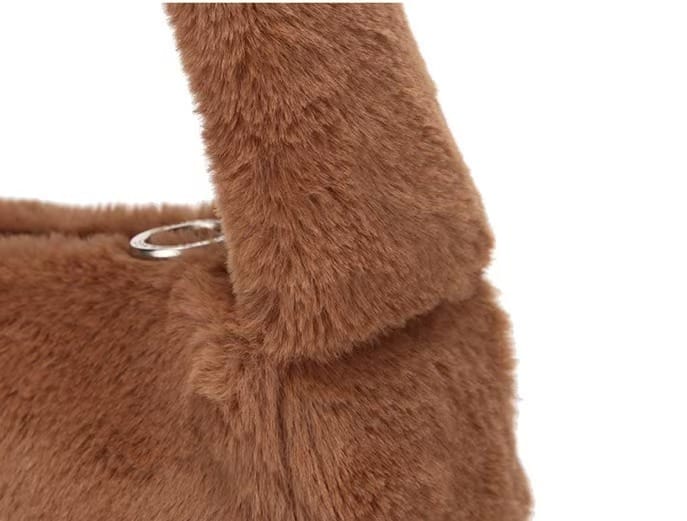 Kangol 触感超好的毛绒绒腋下包 咖色