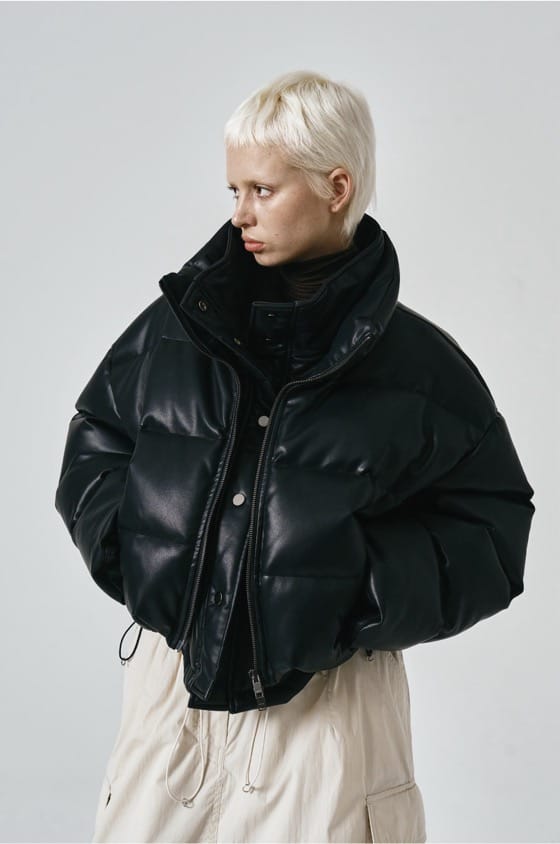 Noirer 超级大爆款假两件pu机车鹅绒服