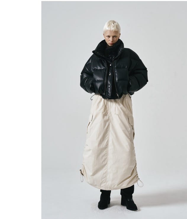 Noirer 超级大爆款假两件pu机车鹅绒服