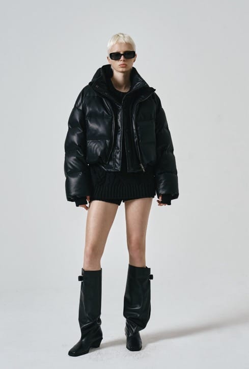 Noirer 超级大爆款假两件pu机车鹅绒服