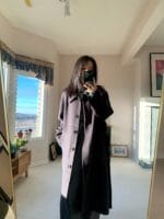 很高级的浅烟灰色100%羊毛大衣 不薄不厚刚刚好