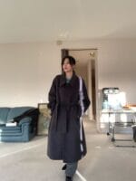 很高级的浅烟灰色100%羊毛大衣 不薄不厚刚刚好