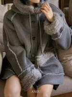 今年新款 超级火爆墨色皮毛一体 好高级