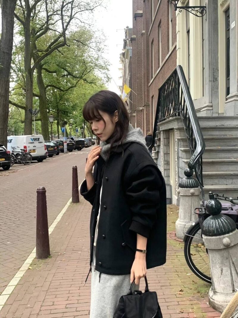 羊毛60%  设计感夹克外套