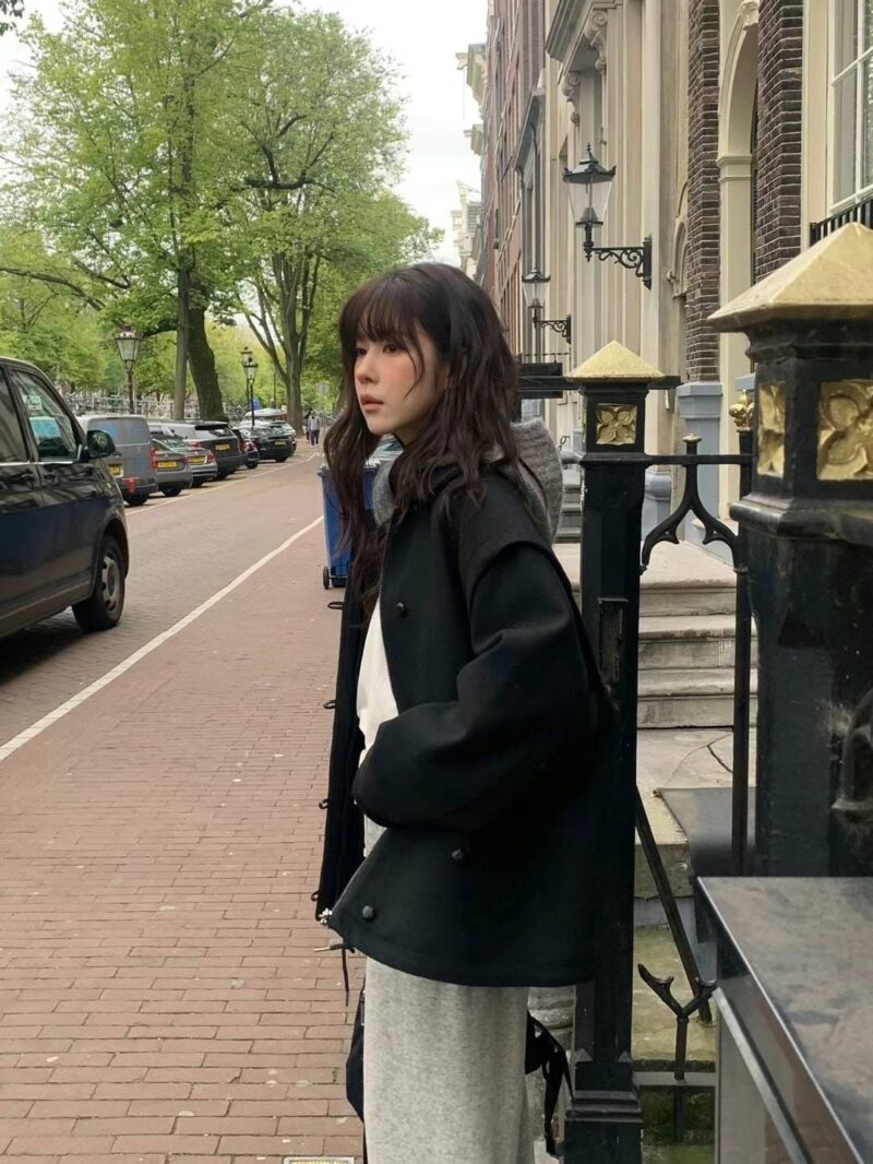 羊毛60%  设计感夹克外套