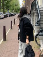 羊毛60%  设计感夹克外套