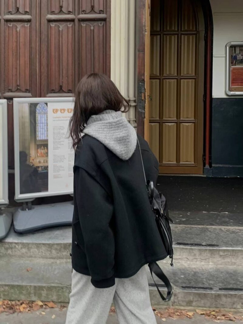 羊毛60%  设计感夹克外套