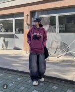 Black Cat绝美梅子色加绒连帽卫衣