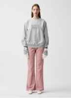 『北美独家款』加绒刺绣卫衣男女同款 浅灰色