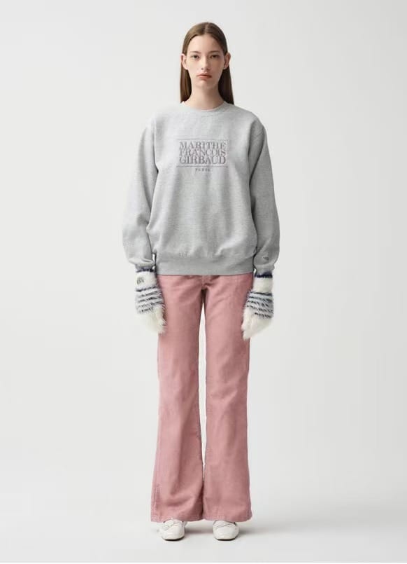 『北美独家款』加绒刺绣卫衣男女同款 浅灰色