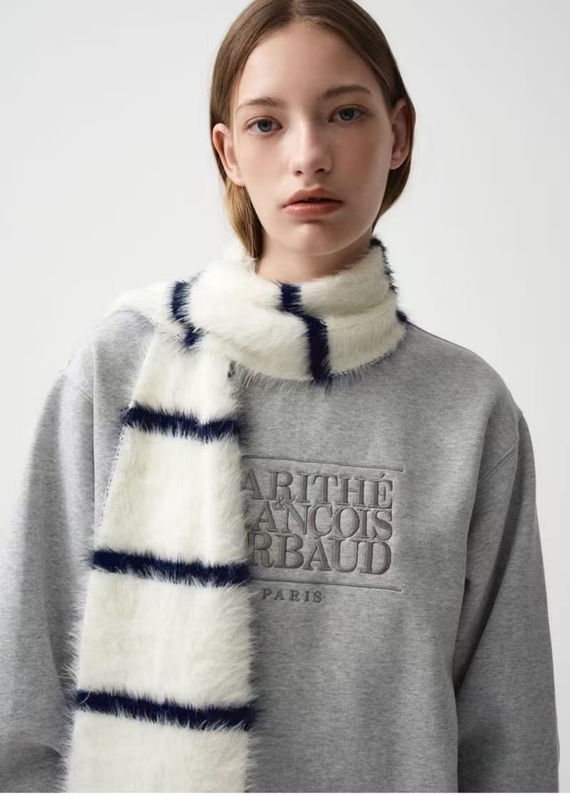 『北美独家款』加绒刺绣卫衣男女同款 浅灰色