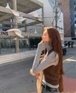 超级韩的蓝色系打底