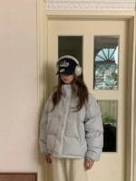 超级美腻的冰激凌蓝羽绒服