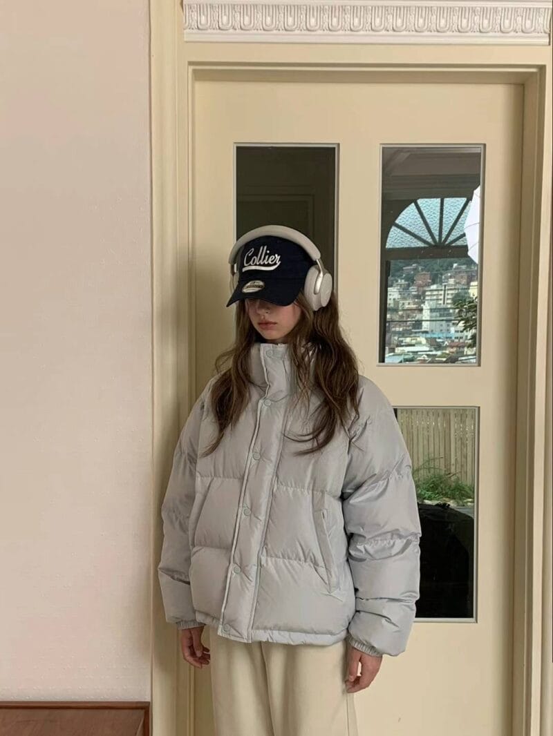 超级美腻的冰激凌蓝羽绒服