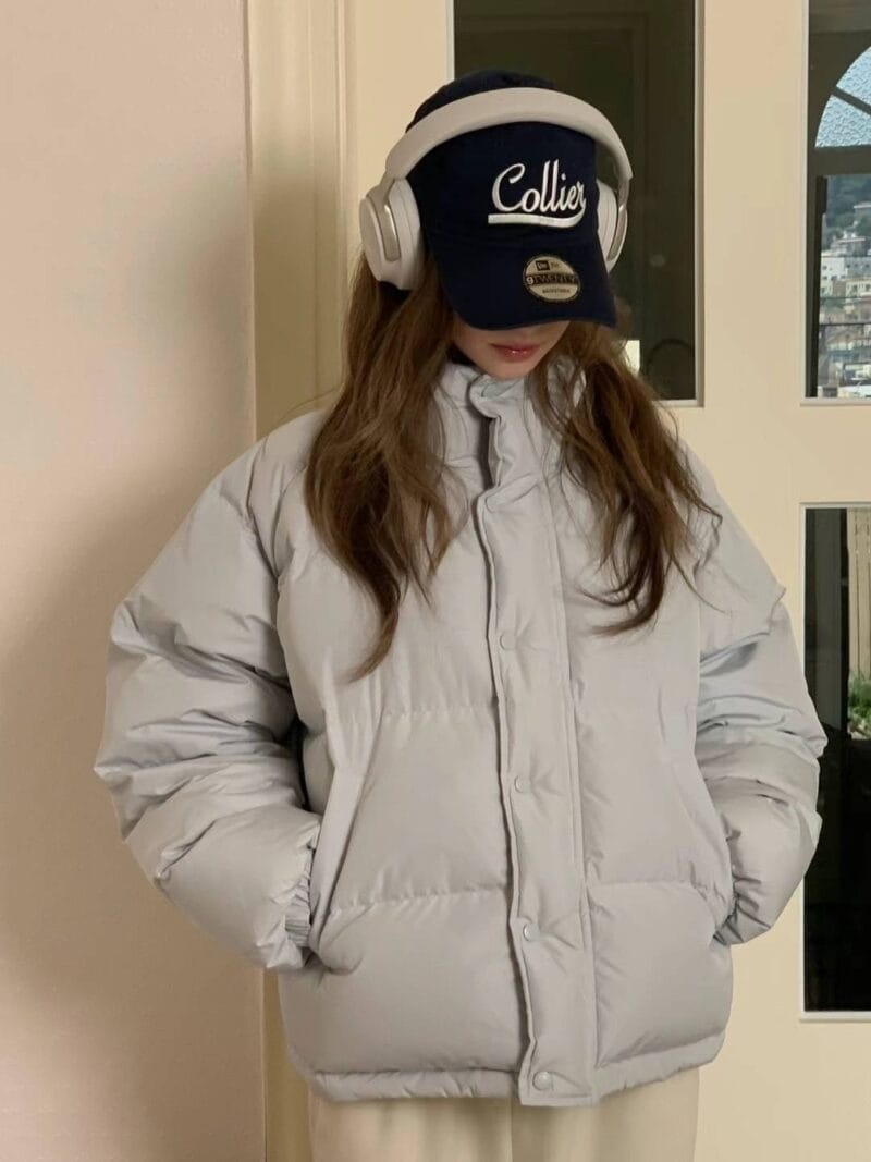 超级美腻的冰激凌蓝羽绒服