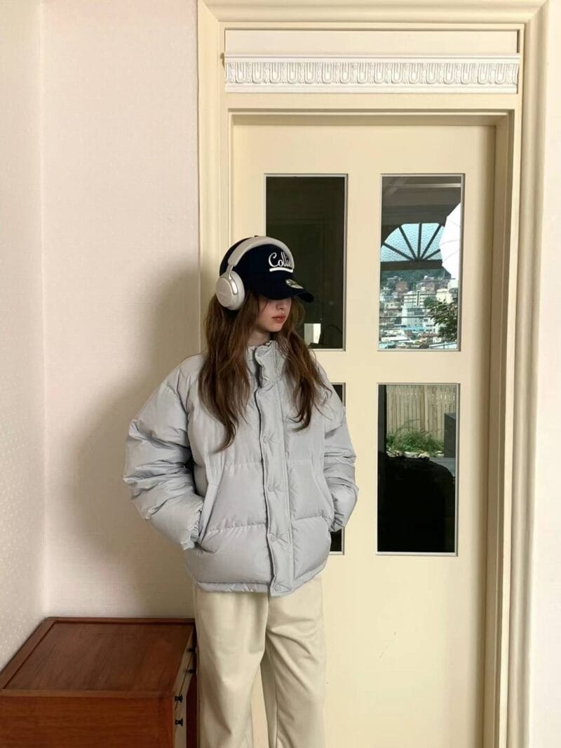 超级美腻的冰激凌蓝羽绒服