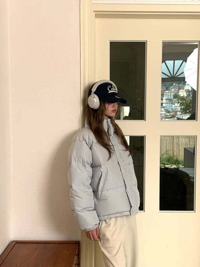 超级美腻的冰激凌蓝羽绒服