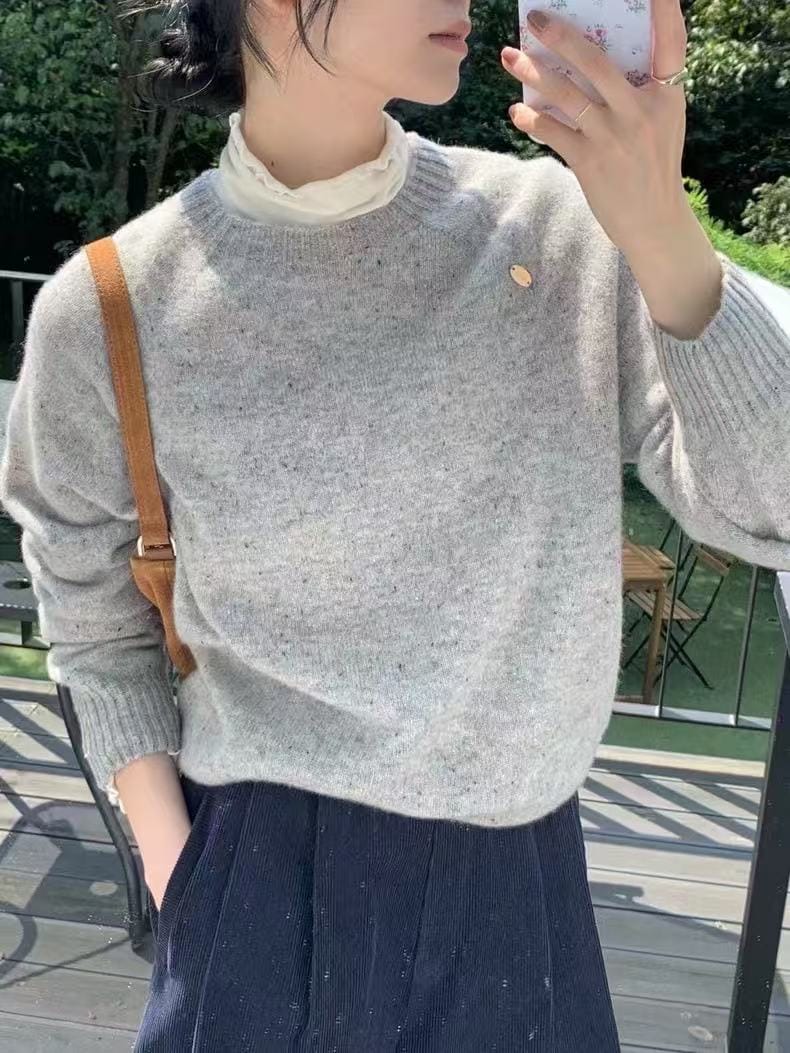 无缝一体毛衣100%羊毛 一点都不扎是很显瘦慵懒感up