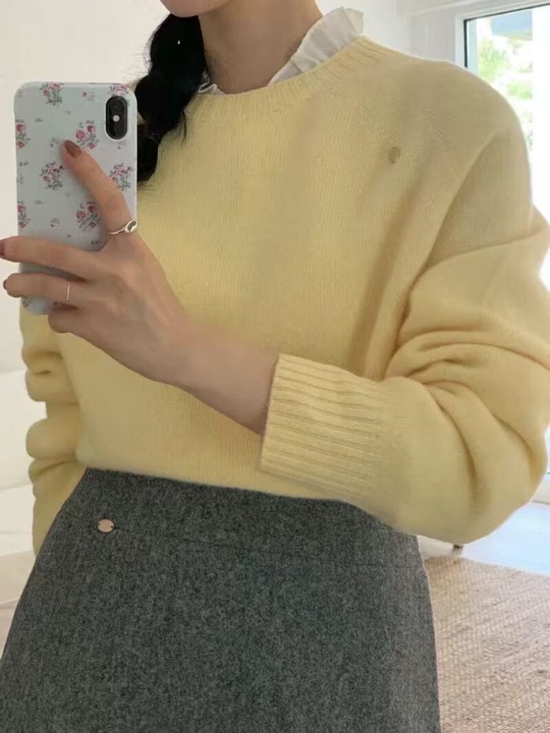 无缝一体毛衣100%羊毛 一点都不扎是很显瘦慵懒感up