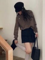 无缝一体毛衣100%羊毛 一点都不扎是很显瘦慵懒感up