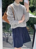 无缝一体毛衣100%羊毛 一点都不扎是很显瘦慵懒感up