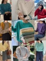 无缝一体毛衣100%羊毛 一点都不扎是很显瘦慵懒感up