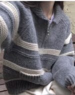 韩国ins大爆款 小翻领拉链毛衣100%羊毛 两色