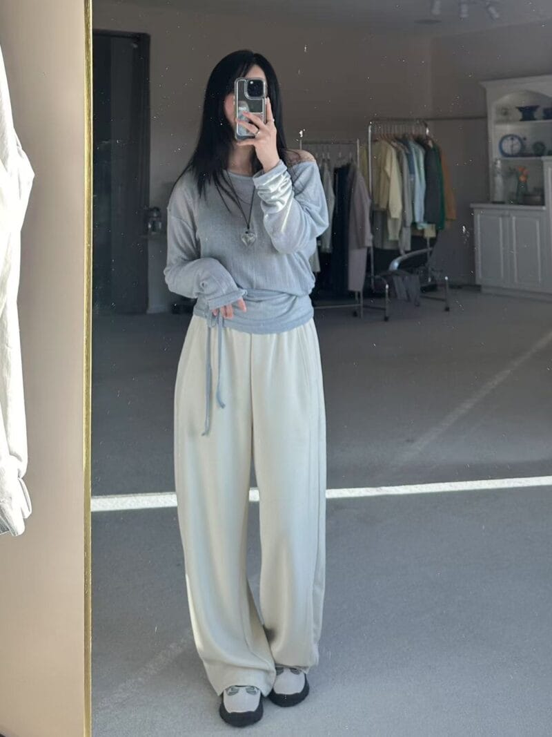 人手两条的铜氨丝卫裤 不起球不易皱还超显瘦