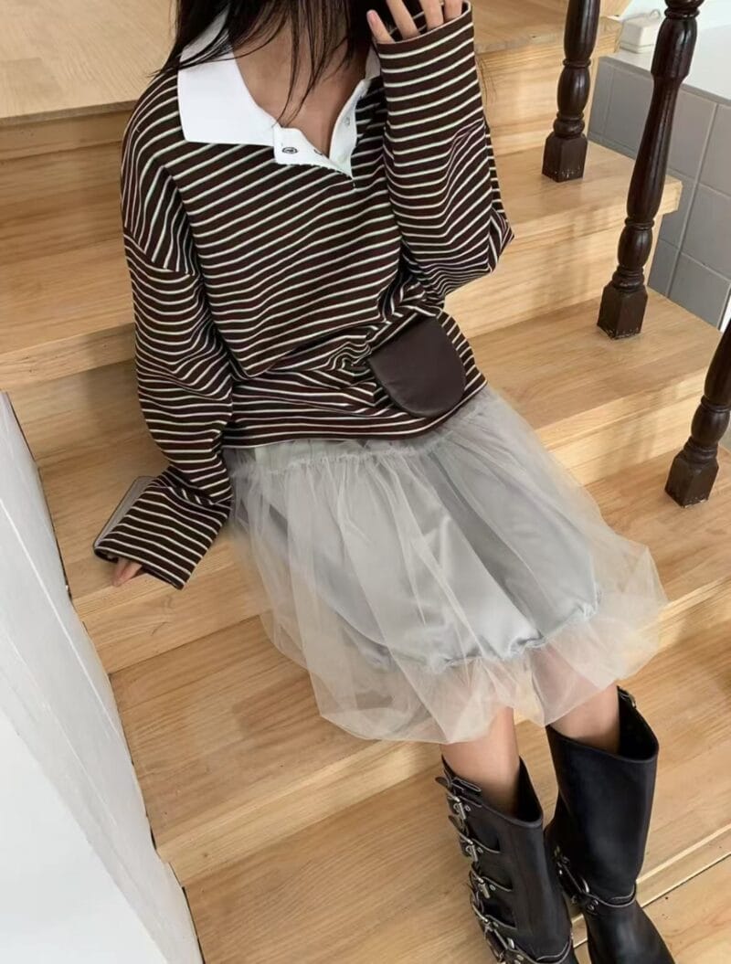 韩国爆款天丝双层纱花苞裙 绝美百搭灰色