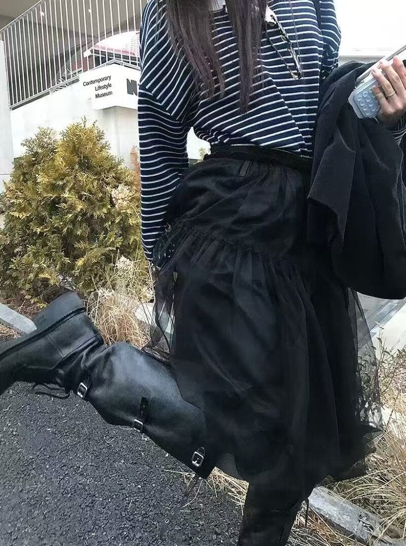 韩国爆款天丝双层花苞裙 太好搭了 黑色