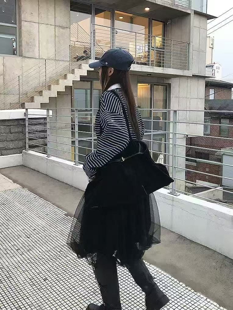 韩国爆款天丝双层花苞裙 太好搭了 黑色