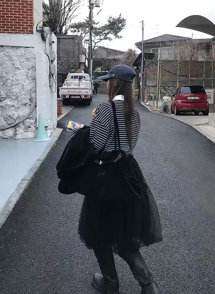 韩国爆款天丝双层花苞裙 太好搭了 黑色