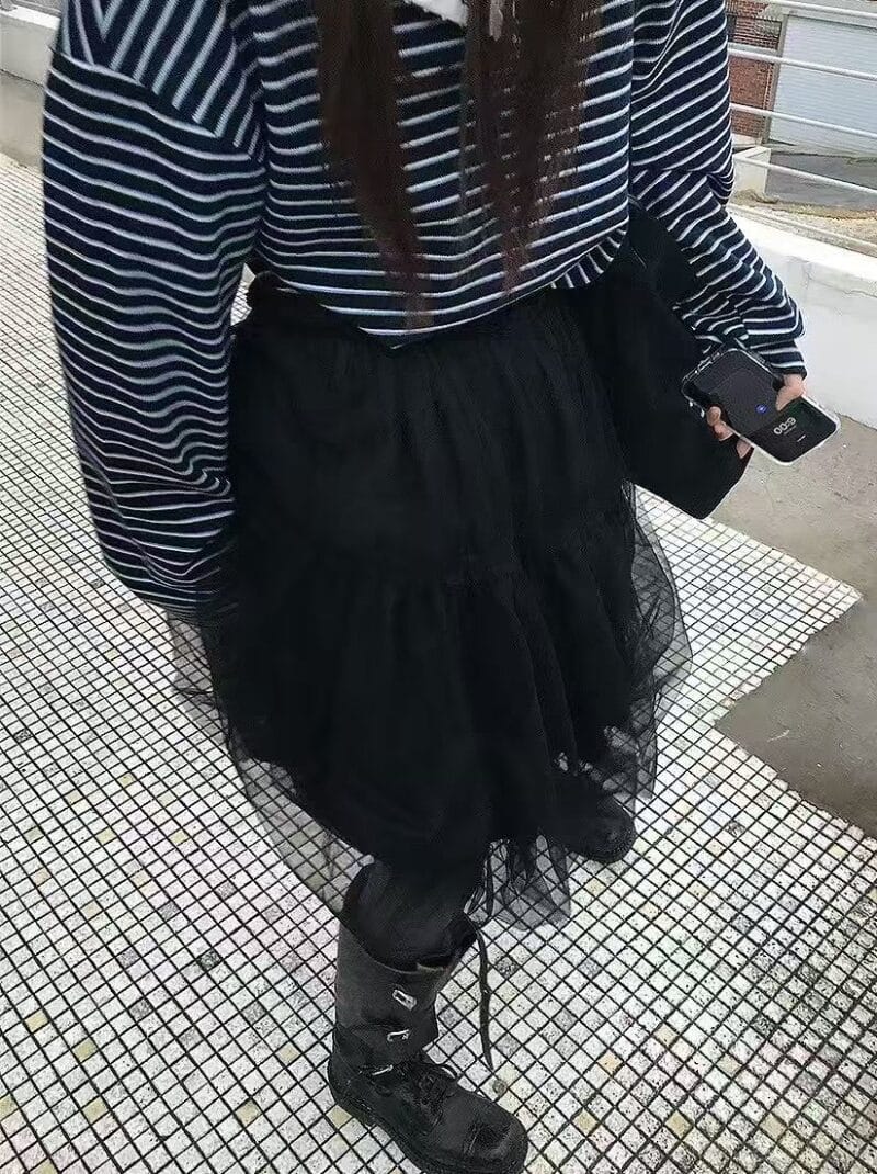 韩国爆款天丝双层花苞裙 太好搭了 黑色