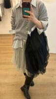 韩国爆款天丝双层纱花苞裙 绝美百搭灰色