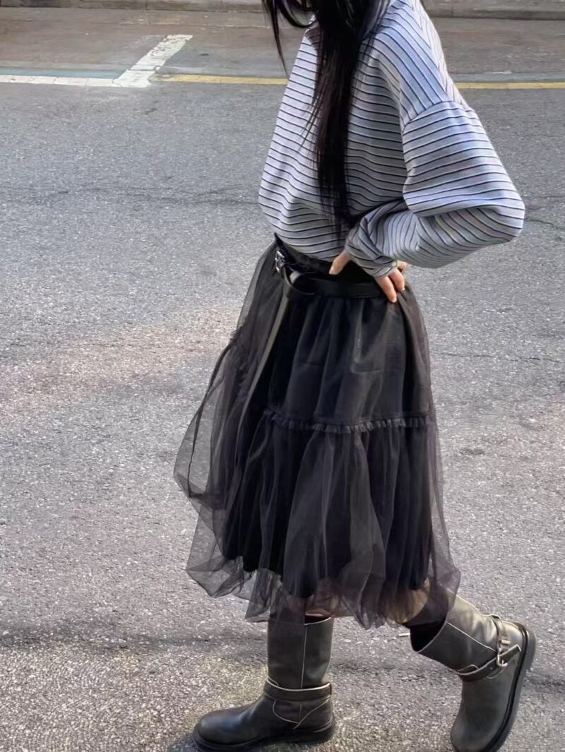 韩国爆款天丝双层花苞裙 太好搭了 黑色