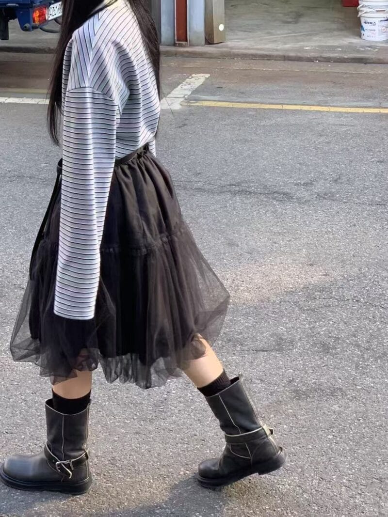 韩国爆款天丝双层花苞裙 太好搭了 黑色