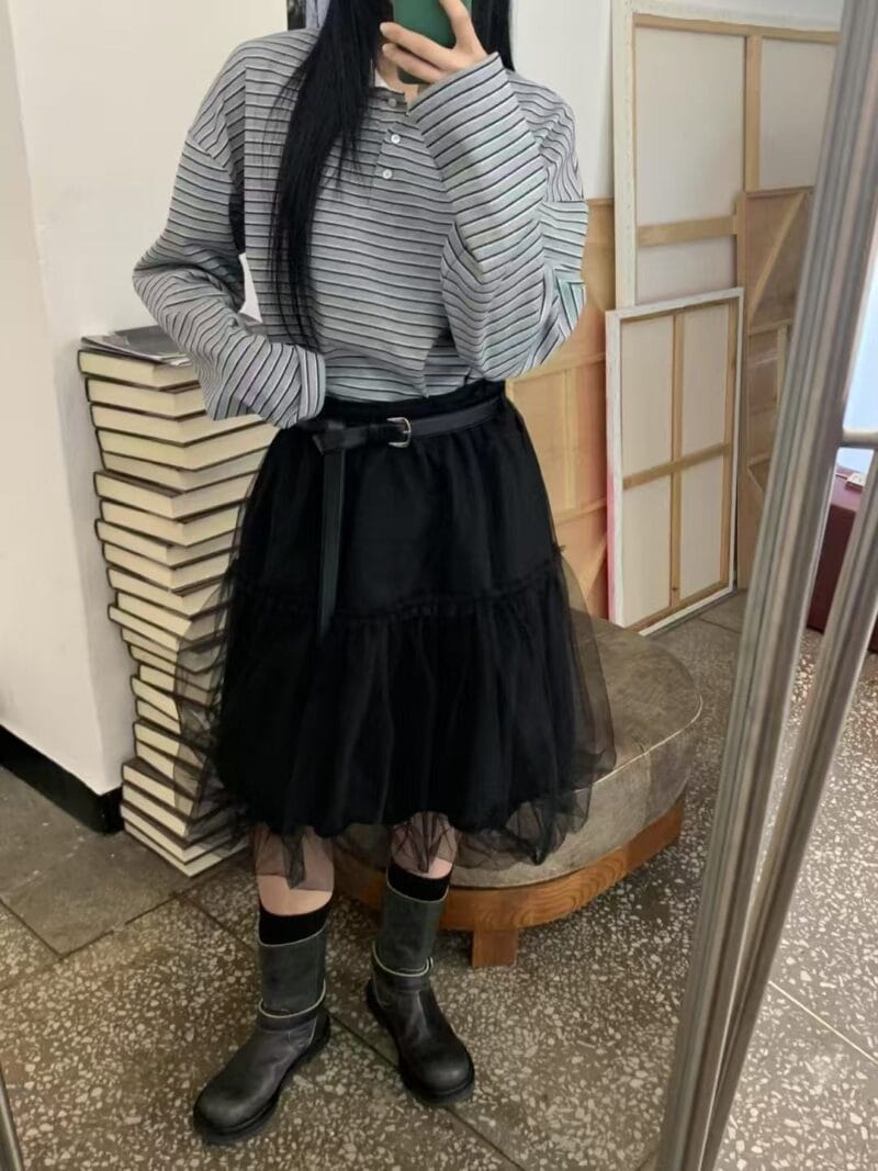 韩国爆款天丝双层花苞裙 太好搭了 黑色