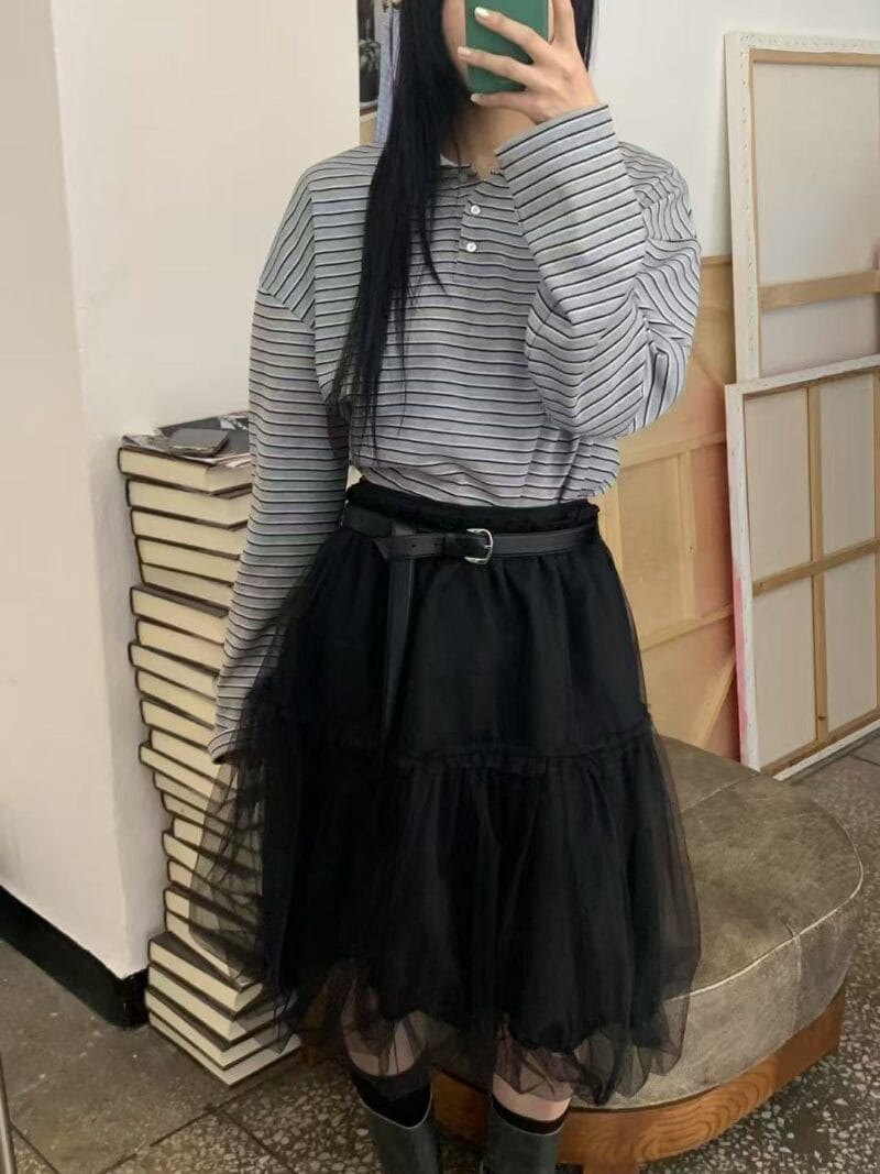 韩国爆款天丝双层花苞裙 太好搭了 黑色