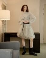 韩国爆款天丝双层纱花苞裙 绝美百搭灰色