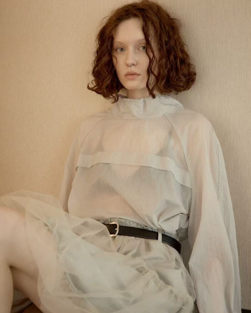 韩国爆款天丝双层纱花苞裙 绝美百搭灰色